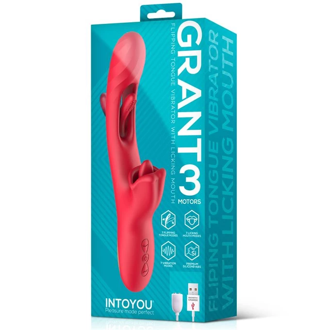 Intoyou Grant - Vibrátor králika s funkciou rotácie a simuláciou orálneho sexu