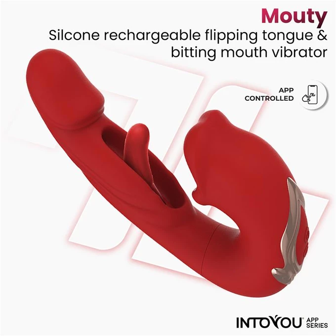 Intoyou Mouty Vibe - Wibrator króliczek z ruchomym językiem i symulacją oralną, sterowane aplikacją
