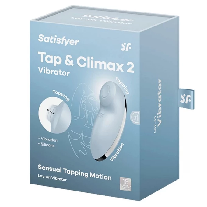 Satisfyer Tap &amp; Climax 2 blue - Klitorisový vibrátor, modrá