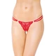 Softline G-String 2444 - Čipkované tangá s otvoreným rozkrokom, červené