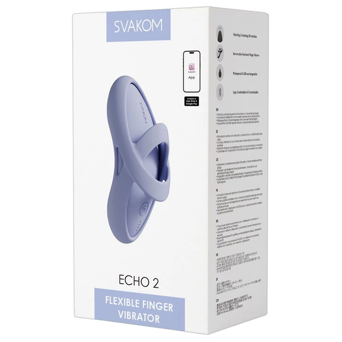Svakom Echo 2 – Mini vibrátor na prst s odnímateľným puzdrom a funkciou ohrevu, Fialový