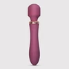 Crushious Dual Massage Wand Jinx - Dvojitý vibrátor typu wand s funkciou zahrievania, Bordový