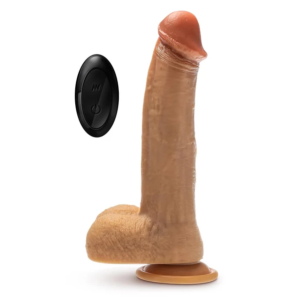 Blush Dr. Skin Silicone Dr. Phillips 8.5 Inch - Vibračné dildo s funkciou pulzovania s prísavkou na diaľkové ovládanie