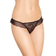 Softline G-String 2384 - tangá s otvoreným rozkrokom, čierne