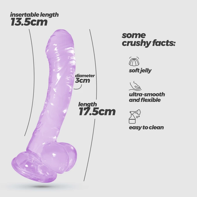 Crushious Hudini Jelly - Dildo s prísavkou, fialová