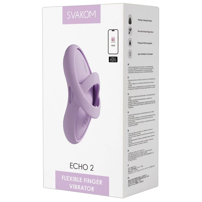 Svakom Echo 2 – Mini vibrátor na prst s odnímateľným puzdrom a funkciou ohrevu, Różowy