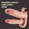 Crushious General Dickobi - Vibračný predlžovací návlek na penis s dildom