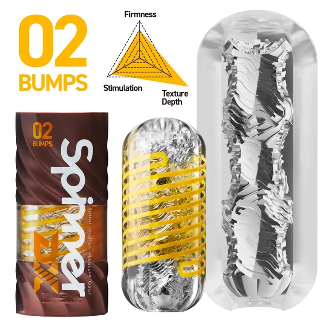 Tenga Spinner DX 02 Bumps - Klasický masturbátor s krútiacim efektom