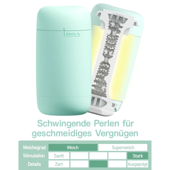 Tenga Puffy Mint Green- Klasický masturbátor s mäkkou textúrou