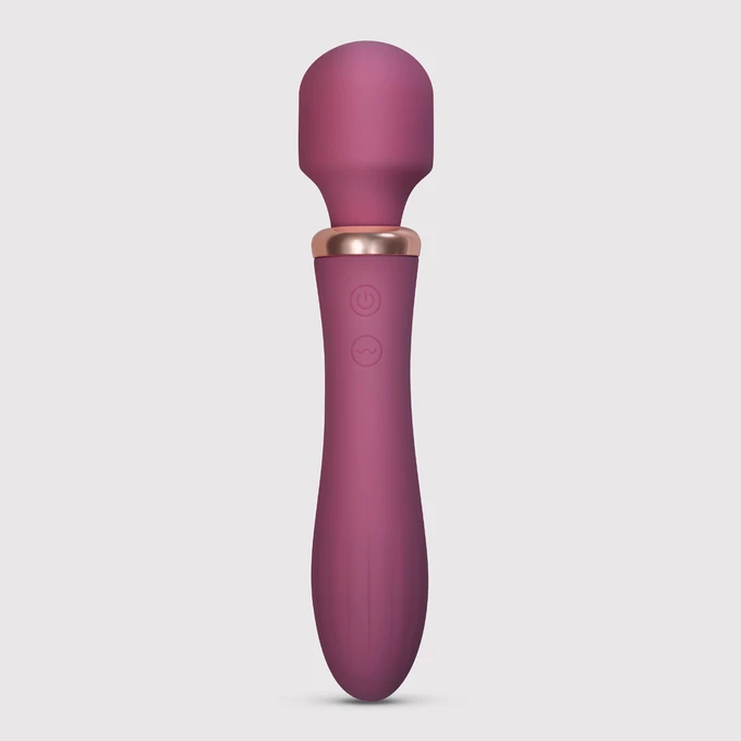 Crushious Dual Massage Wand Jinx - Podwójny wibrator typu wand, z funkcją podgrzewania, Bordowy