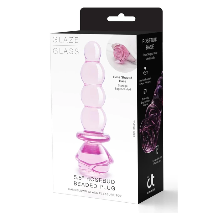 Dream toys Glaze glass Rosebud - Szklany korek analny z różą