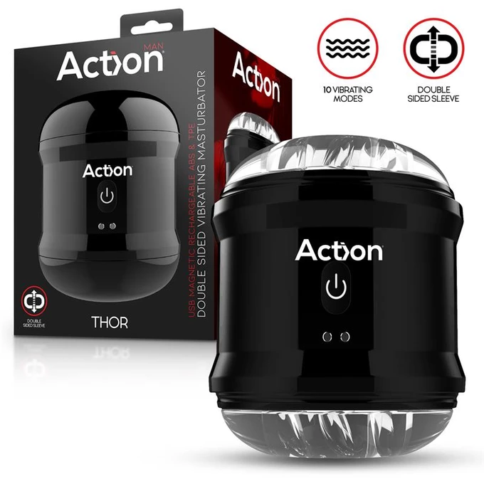 Action Thor Double Sided - Masturbátor s vibrátorom