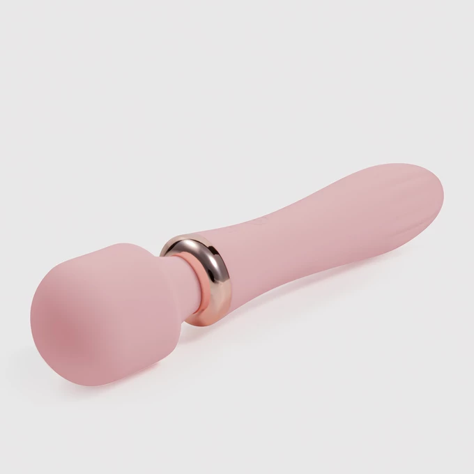 Crushious Dual Massage Wand Jinx - Podwójny wibrator typu wand, z funkcją podgrzewania, jasnoróżowy