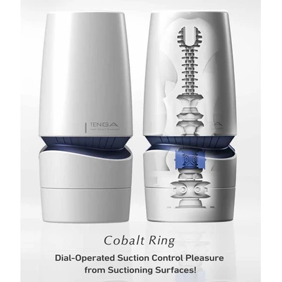 Tenga Aero Cobalt Ring - Klasický masturbátor so sacím efektom a špirálovou štruktúrou