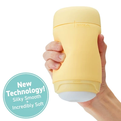 Tenga Puffy Custard Yellow - Klasický masturbátor s mäkkou textúrou