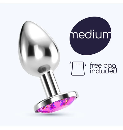 Crushious Bijou Anal Jewel - Ružová diamantový análny kolík, veľkosť M