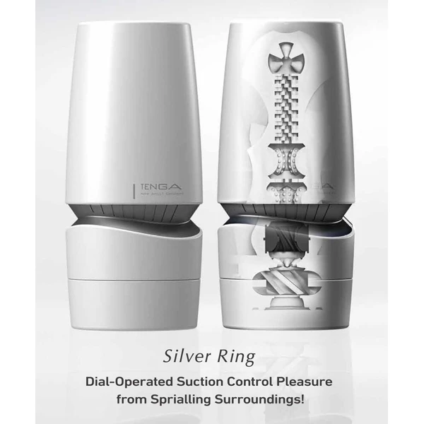 Tenga Aero Silver Ring - Klasický masturbátor so sacím efektom a špirálovou štruktúrou