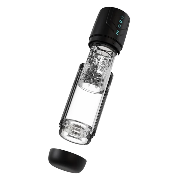 Blush M For Men Whirlwind Pro Black - Automatický masturbátor s funkciou odsávania a otáčania