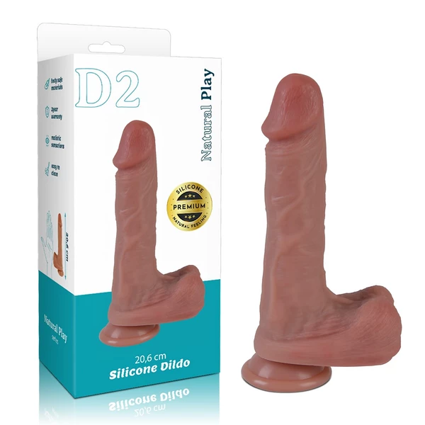 Erospace Natural Play D2 20,6 cm - Klasické dildo s prísavkou