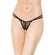 Softline G-String 2444 - Čipkované tangá s otvoreným rozkrokom, čierne