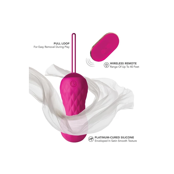Blush Carina Velvet - Wibrujące jajeczko  z funkcją rotacji, sterowane pilotem