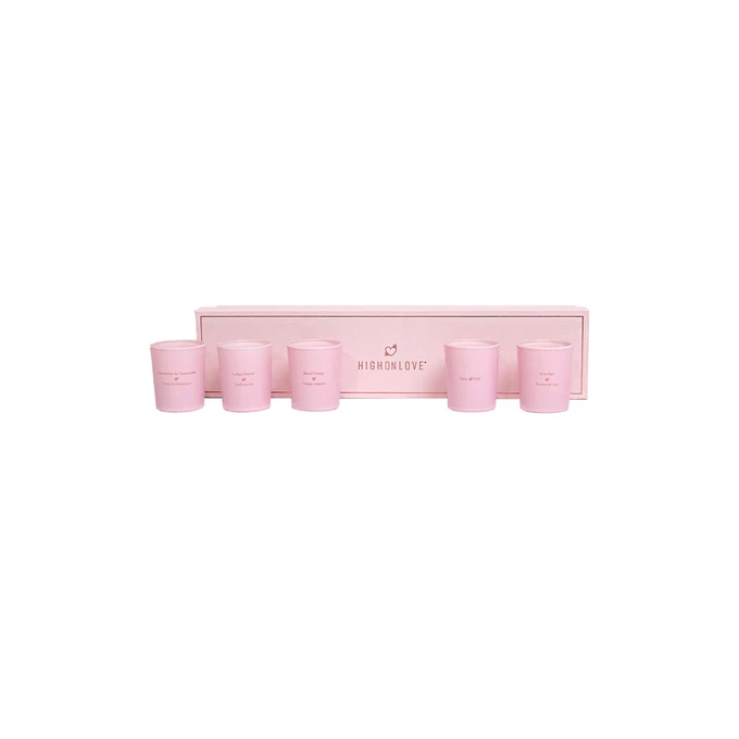 High On Love Mini Sensual Massage Candles 5 X 35G - Zestaw świec do masażu
