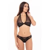 Rene Rofe Midnight Holter - Koronkowy komplet bielizny, czarny
