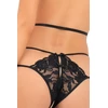 Rene Rofe Peep Show Strap &amp; Lace Teddy - Koronkowe body, czarne