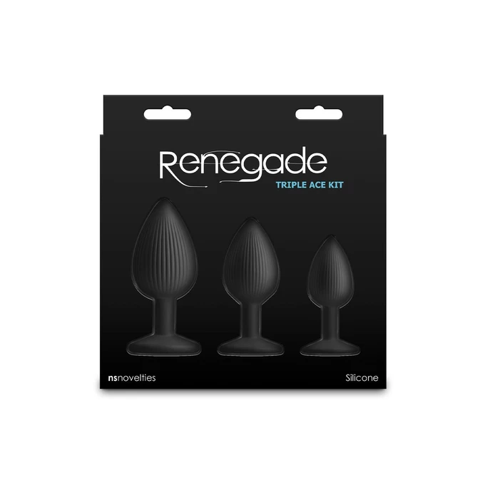 NS Novelties Renegade Triple Ace Kit - Zestaw korków analnych z żebrowaniem