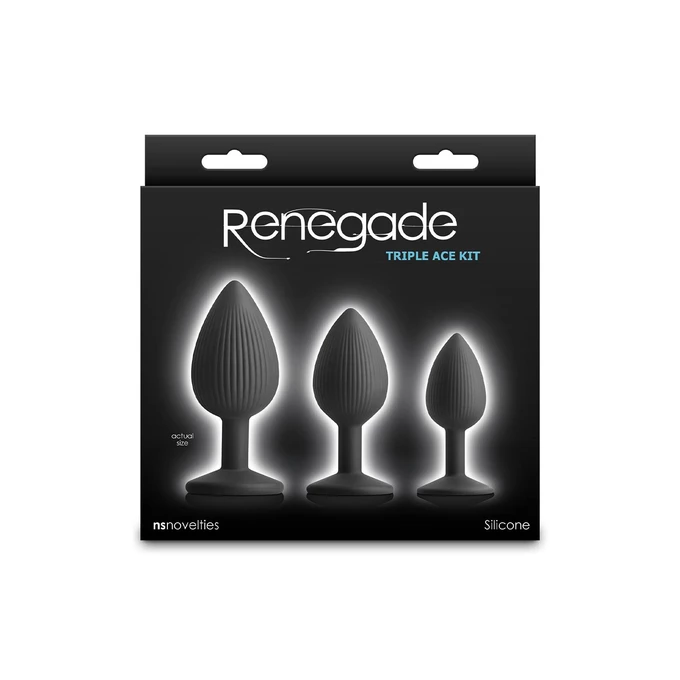 NS Novelties Renegade Triple Ace Kit - Zestaw korków analnych z żebrowaniem