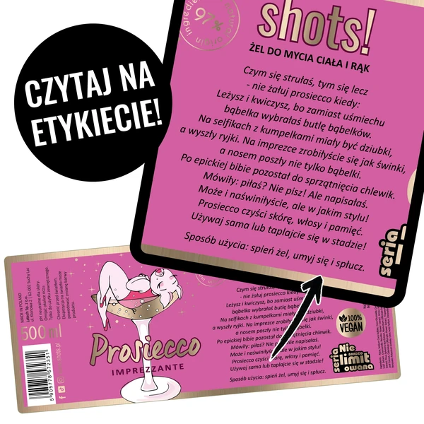 Laq Prosiecco imprezzante - żel pod prysznic waniliowy, 100 ml