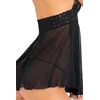 Rene Rofe 2Pc Lace &amp; Mesh Halter Babydoll - Koronkowe Babydoll, czarne