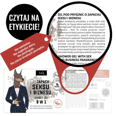 Laq &quot;Doberman o zapachu seksu i biznesu&quot; - Sprchový gél, 500 ml