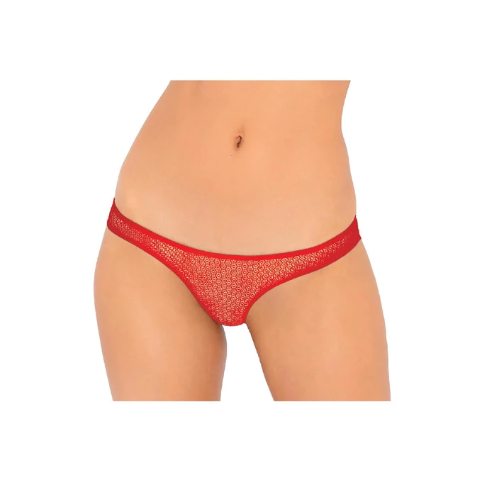 Rene Rofe Pure NV - Majtki z otwartym krokiem, czerwone