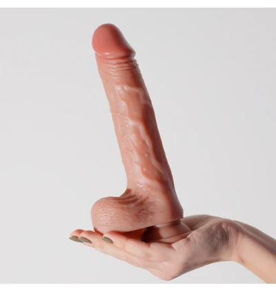 Crushious Inviktus Flesh 22 cm - Wibrujące dildo z funkcją pulsacji, rotacji i nagrzewania, sterowane pilotem