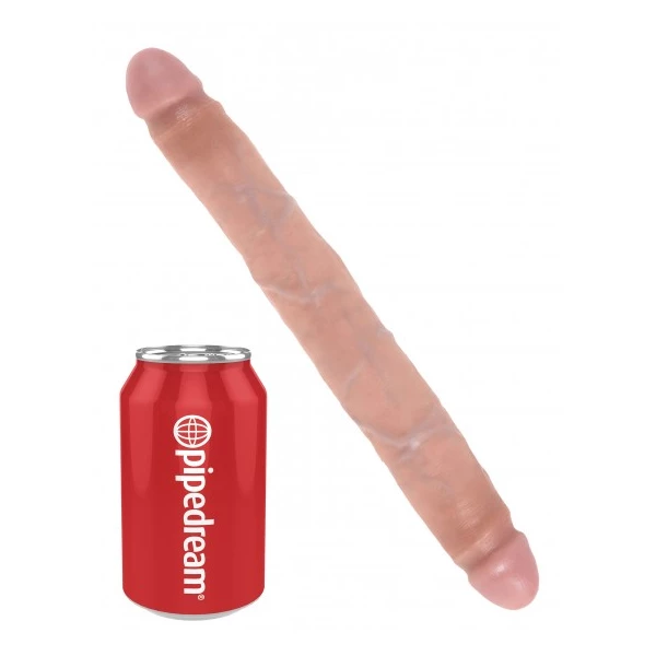 King Cock 12&quot; Slim Double Dildo Flesh - podwójne dildo