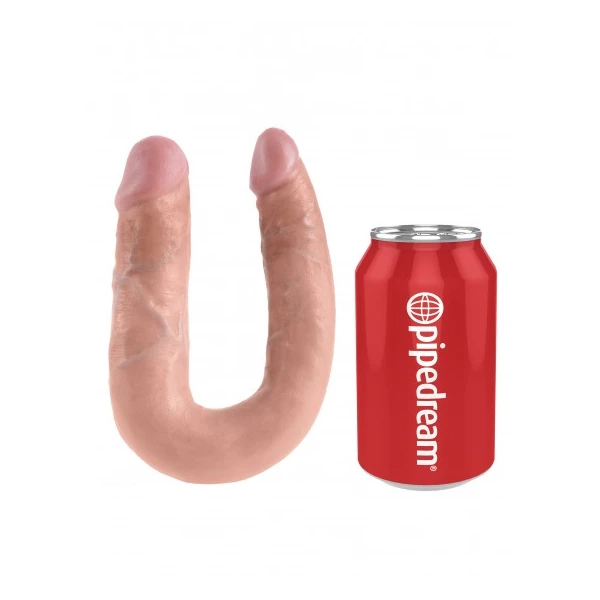 King Cock U-Shaped Medium Double Trouble - podwójne dildo