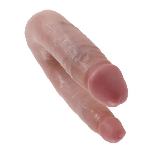 King Cock U-Shaped Small Double Trouble - podwójne dildo