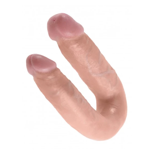 King Cock U-Shaped Medium Double Trouble - podwójne dildo