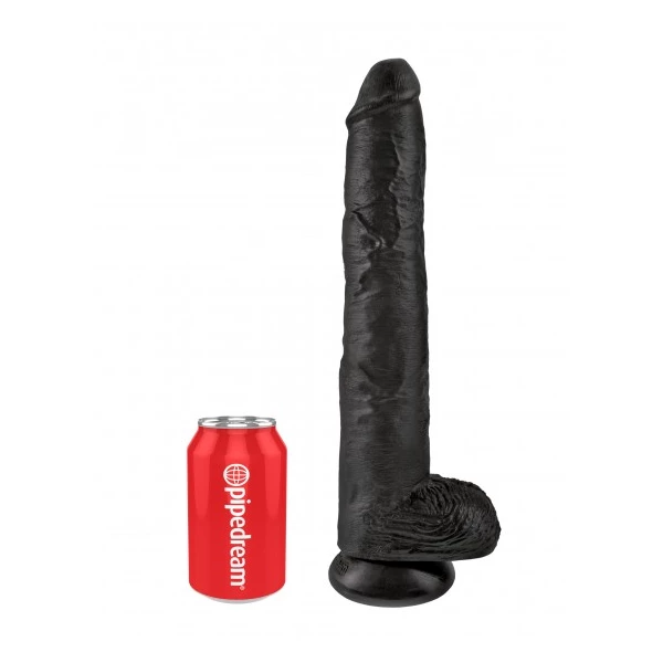 King Cock 14&quot; Cock with Balls Black - dildo