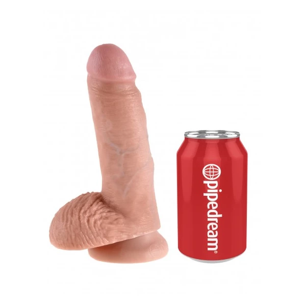 King Cock 7&quot; Cock with Balls Flesh - dildo