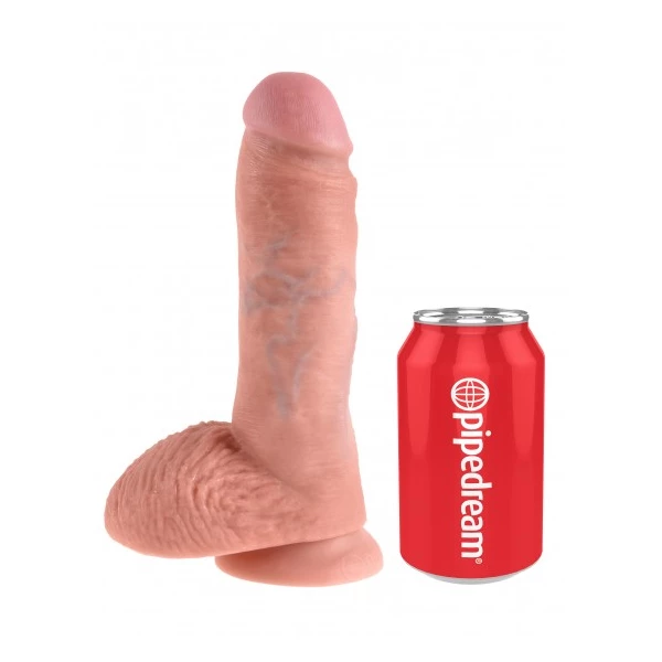 King Cock 8&quot; Cock with Balls Flesh - dildo