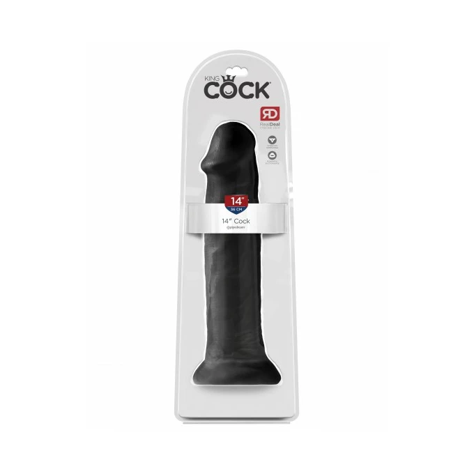 King Cock 14&quot; Cock Black - dildo