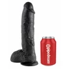 King Cock 10&quot; Cock with Balls Black - dildo