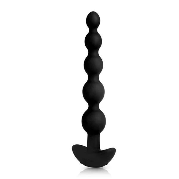 B-Vibe Cinco Anal Beads -Wibrujący korek analny / koraliki analne, Czarny