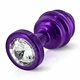 Diogol Ano Butt Plug Ribbed Purple 35 mm  - zdobený análny kolík Fialový