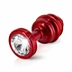 Diogol Ano Butt Plug Ribbed Red 25 mm  - zdobený análny kolík červený