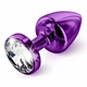 Diogol Anni Butt Plug Round Purple 35 mm  - zdobený análny kolík Fialový