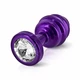 Diogol Ano Butt Plug Ribbed Purple 25 mm  - zdobený análny kolík Fialový
