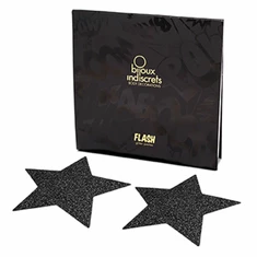 Bijoux Indiscrets Flash Star  - lepítka na bradavky čierna